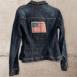 Tommy Hilfiger Ladies size small denim jacket. American flag detail on b…